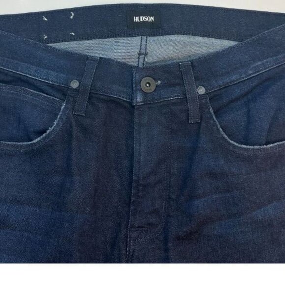 Hudson BYRON Size W32 L34 Straight Stretch Men's Jeans Dark Blue New - Picture 6 of 15